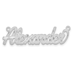 Sterling Silver/Rhodium-plated Satin Diamond-cut Name Plate - 5