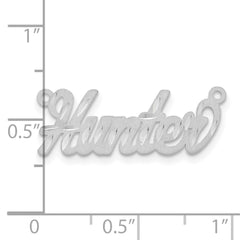 10k White Gold Satin Diamond-cut Name Plate - 4