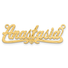 Sterling Silver/Gold-plated Satin Diamond-cut Heart Name Plate