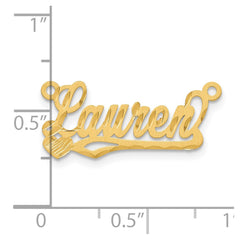 Sterling Silver/Gold-plated Satin Diamond-cut Heart Name Plate - 2