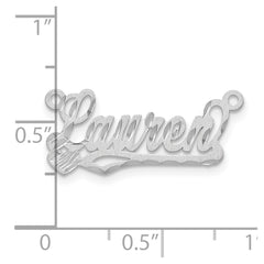 14k White Gold Satin Diamond-cut Heart Name Plate - 7