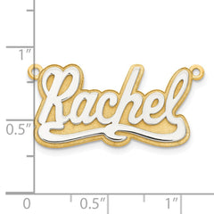 14k 3D Two-tone Polished Name Plate - 2