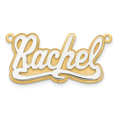 14k 3D Two-tone Polished Name Plate - 2