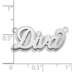 Sterling Silver/Rhodium-plated 3D Polished Name Plate