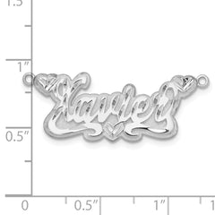 Sterling Silver/Rhodium-plated 3D Diamond-cut Hearts Name Plate