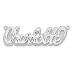 Sterling Silver/Rhodium-plated 3D Diamond-cut Name Plate - 2