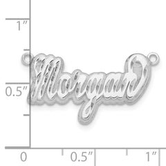 14k White Gold 3D Diamond-cut Name Plate - 2