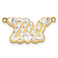 14k 3D Two-tone Satin Diamond-cut Name Plate - 3