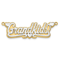 14k 3D Two-tone Satin Diamond-cut Name Plate - 3