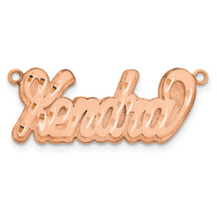 Sterling Silver/Rose-plated 3D Satin Diamond-cut Name Plate - 2