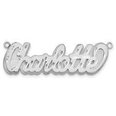 10k White Gold 3D Satin Diamond-cut Name Plate - 2