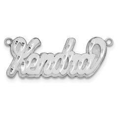 10k White Gold 3D Satin Diamond-cut Name Plate - 2
