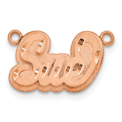 14k Rose Gold 3D Satin Diamond-cut Name Plate - 2