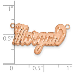 14k Rose Gold 3D Satin Diamond-cut Name Plate - 2