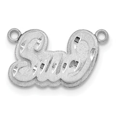 10k White Gold 3D Satin Diamond-cut Name Plate