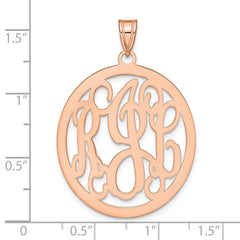 Sterling Silver/Rose-plated Round Monogram Pendant