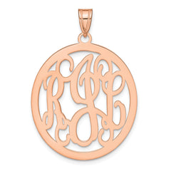 14k Rose Gold Round Monogram Pendant - 2