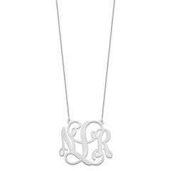 14k White Gold Monogram Necklace - 2