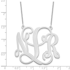 10k White Gold Monogram Necklace - 2