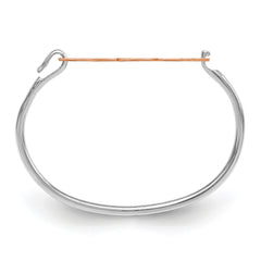 Sterling Silver/Rose-plated Monogram with Sterling Silver Bangle