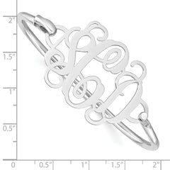 14k White Gold Monogram with Sterling Silver Bangle