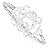10k White Gold Monogram with Sterling Silver Bangle