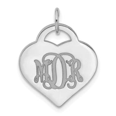 10k White Gold Monogram Heart Charm