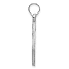 10k White Gold Etched Heart Pendant