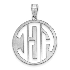 14k White Gold Round Cut-out Monogram Pendant - 2