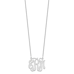 14k White Gold Medium Monogram Necklace - 2