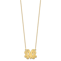 14k Yellow Gold Etched Monogram Necklace - 2