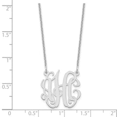 10k White Gold Small Monogram Necklace - 2