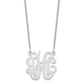 10k White Gold Small Monogram Necklace - 2