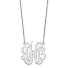 10k White Gold Small Monogram Necklace - 2