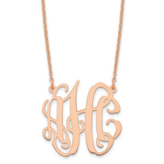 Sterling Silver/Rose-plated Small Monogram Necklace - 2