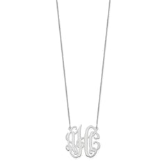 14k White Gold Small Monogram Necklace - 3
