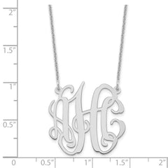 10k White Gold Small Monogram Necklace - 3