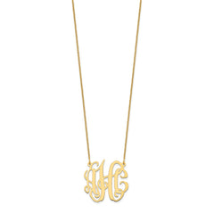 14k Yellow Gold Small Monogram Necklace - 3