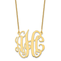 14k Yellow Gold Small Monogram Necklace - 3