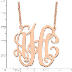 Sterling Silver/Rose-plated Large Monogram Necklace - 3