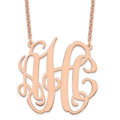 Sterling Silver/Rose-plated Large Monogram Necklace - 3