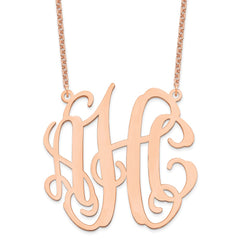 Sterling Silver/Rose-plated Large Monogram Necklace - 2