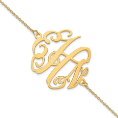 14KY Polished Monogram Chain Bracelet