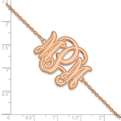 Sterling Silver/Rose-plated Etched Monogram Bracelet - 2