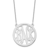10k White Gold Round Monogram Necklace