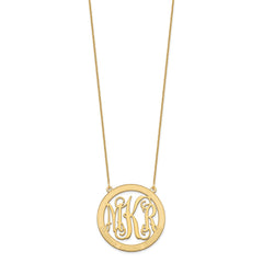 14k Yellow Gold Large Family Monogram Necklace
