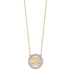 14k Yellow Gold Small Family Monogram w/Epoxy Necklace