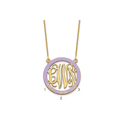 14k Yellow Gold Small Family Monogram w/Epoxy Necklace