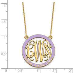 14k Yellow Gold Small Family Monogram w/Epoxy Necklace