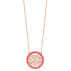 14k Rose Gold Large Family Monogram w/Epoxy Necklace